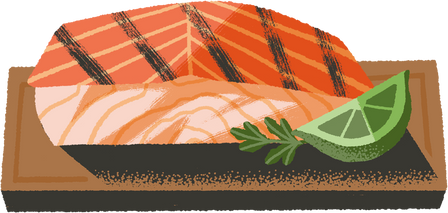 Textured Handdrawn Baked Christmas Salmon